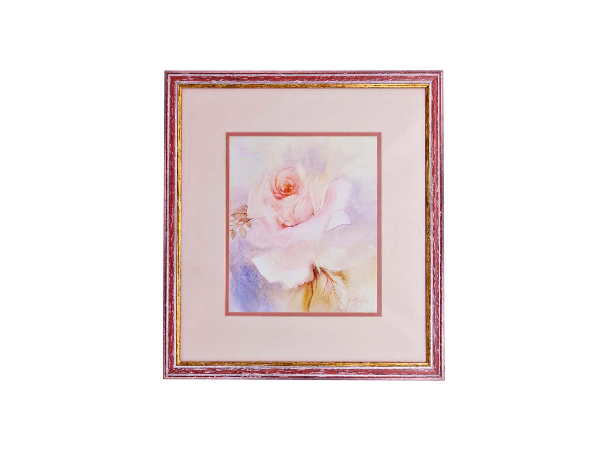 Goranka Politeo Akvarel roza cvetje vrtnice šopek dekor