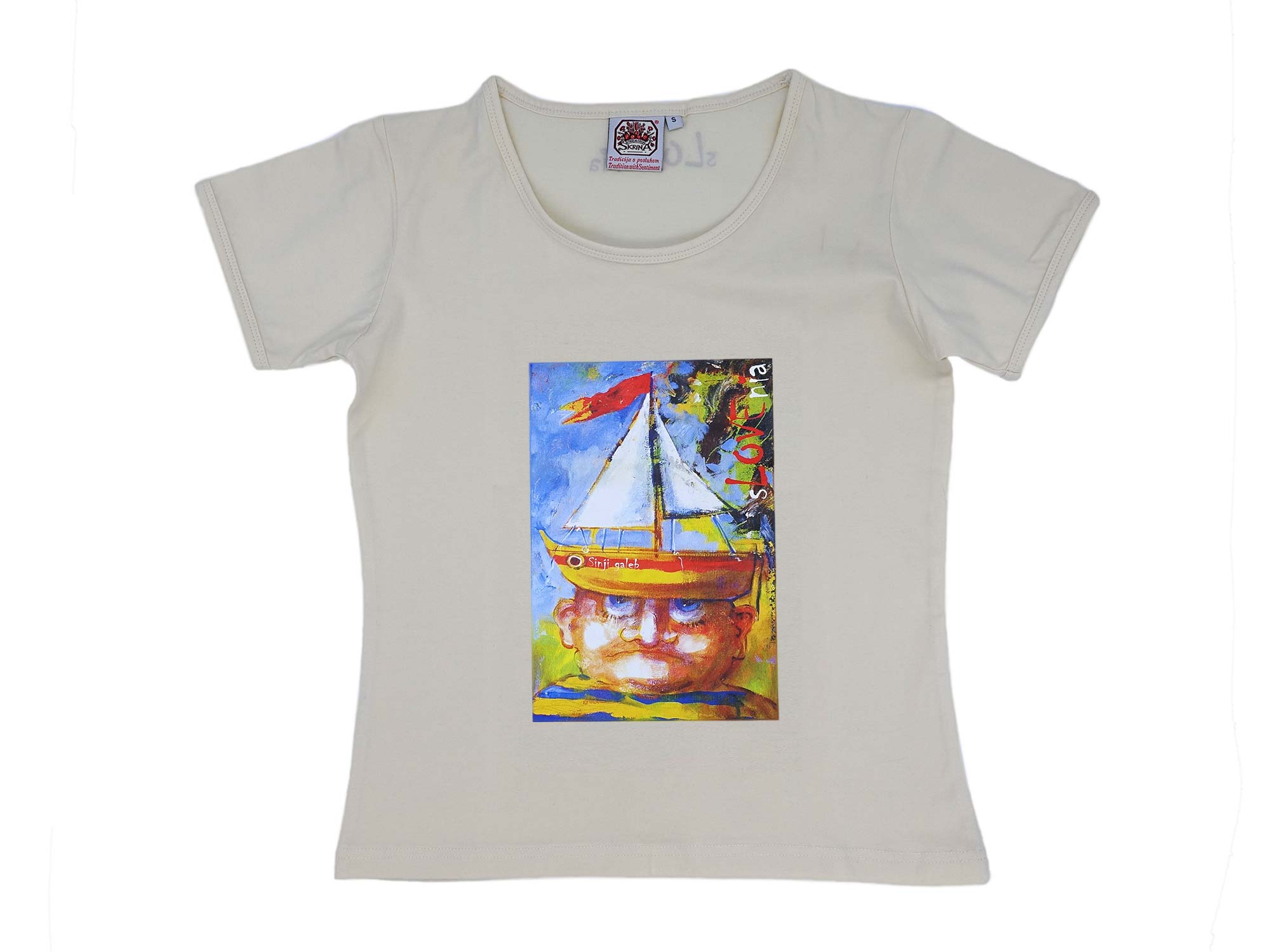 Majica ženska Ejti Štih morje tradicija s posluhom Slovenija Etno galerija Skrina