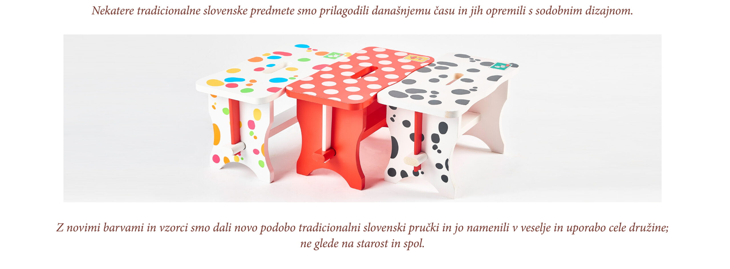 Lesena pručka z živalskimi motivi zložljiva pručka slovenski izdelki