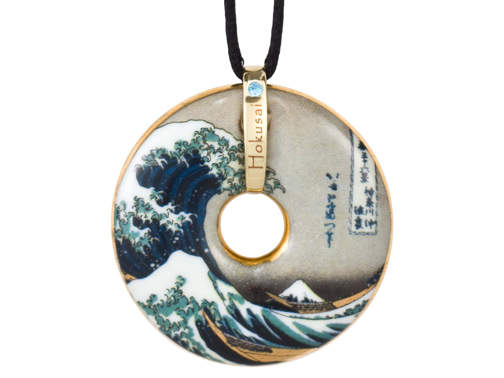 Katsushika Hokusai nakit obojestranski obesek ogrlica veliki val Etno galerija Skrina Swarovski crystal